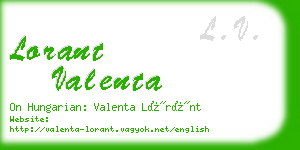 lorant valenta business card